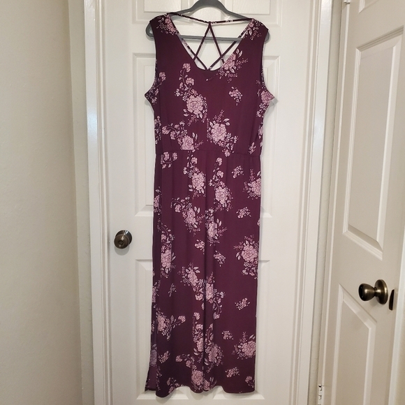 Maurices Floral Strappy Neck Maxi Dress Sz 0X - Picture 6 of 10